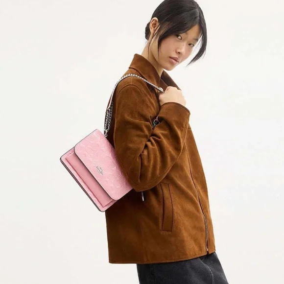 NWT Coach Klare Crossbody Bag In Signature Leather CDA97 Silver/pink - Picture 9 of 10